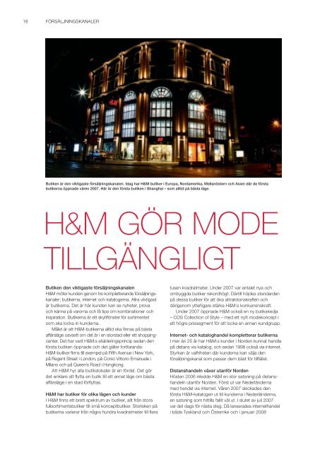 Topp 98Â· Ãrsredovisning 2007 - About H&M