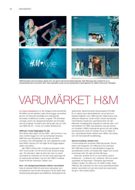 Topp 98Â· Ãrsredovisning 2007 - About H&M