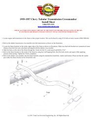 55-57 Chevy Tubular Transmission Crossmember Kit - Total Cost ...