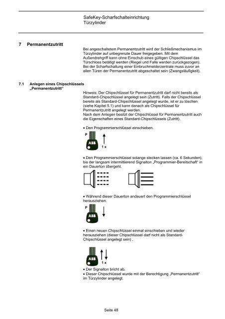 SafeKey- Scharfschalteinrichtung Türzylinder