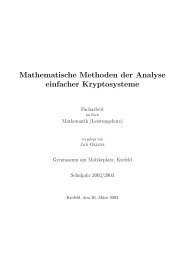 Mathematische Methoden der Analyse einfacher Kryptosysteme