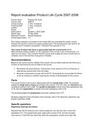 Report evaluation Product Life Cycle 2007-2008 - WESP