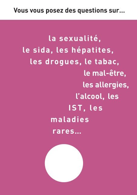 Vous vous posez des questions sur... la sexualitÃ©, le sida,les ... - Inpes