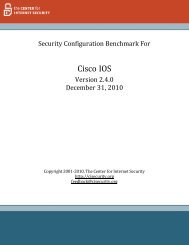 Cisco IOS Benchmark - Benchmarks - Center for Internet Security