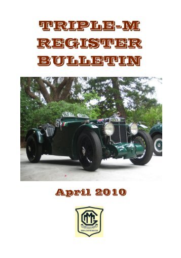 MGApril10 Bulletin no 54 - The Triple-M Register