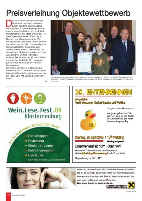 Amtsblatt Nr. 3/2009 - Stadtgemeinde Klosterneuburg