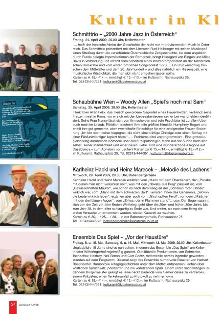 Amtsblatt Nr. 3/2009 - Stadtgemeinde Klosterneuburg