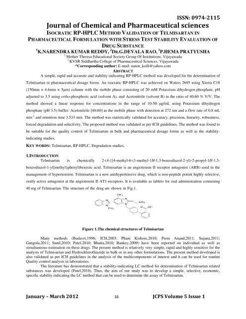 Article 5 ISOCRATIC RP-HPLC METHOD VALIDATION OF ... - jchps