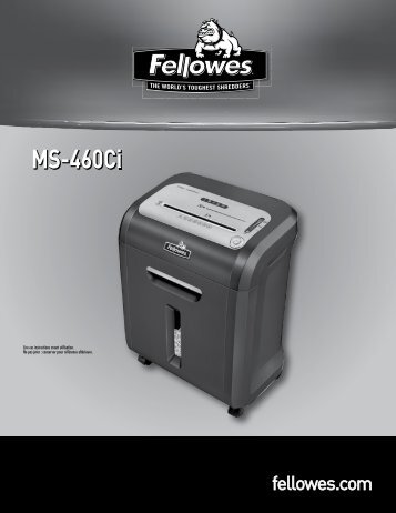 Manuel d'utilisation MS-460Ci - Fellowes