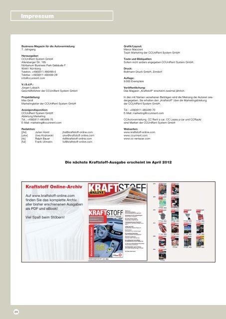Business - Kraftstoff – Business-Magazin für die Autovermietung