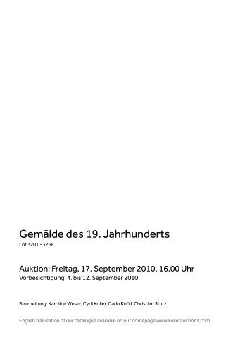 Gemälde des 19. Jahrhunderts - Koller Auktionen