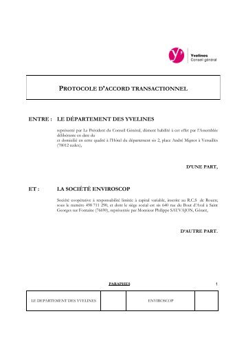 Protocole d'accord transactionnel Enviroscop - Conseil gÃ©nÃ©ral des ...