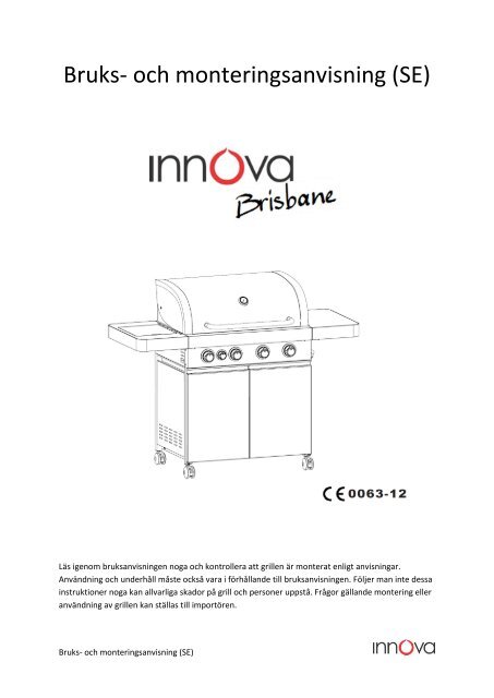 Bruks- och monteringsanvisning (SE) - Novaplan.no