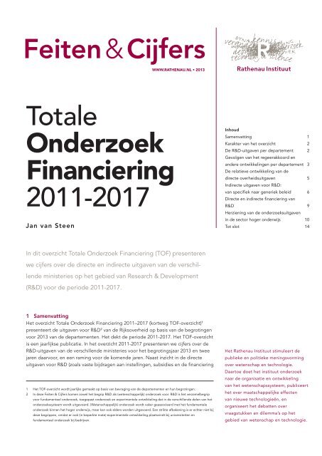 "Totale Onderzoek Financiering (TOF) 2011-2017 ... - Rijksoverheid.nl