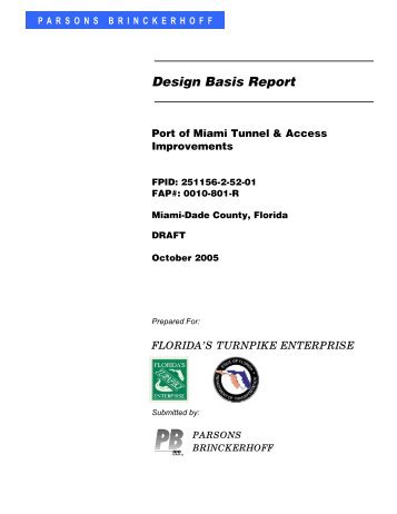 Design Basis Report Port of Miami Tunnel & Access ... - SCATnow