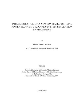 implementation of a newton-based optimal power flow into a power