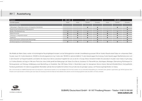 Prospekt zum downloaden - Subaru