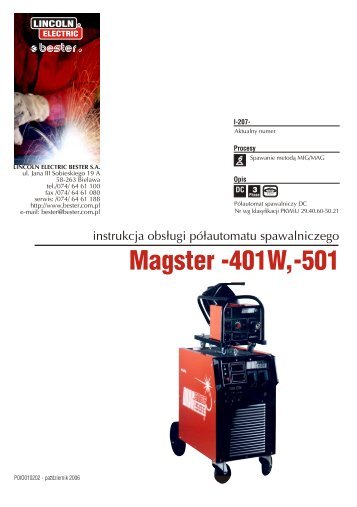 Magster -401W,-501 - Lincoln Electric - documentations