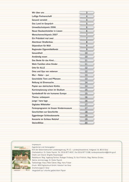 Steiermark Report August 2007 - doppelseitige Ansicht (für größere