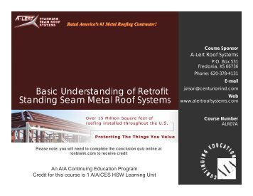 Basic Understanding of Retrofit Standing Seam Metal Roof Systems