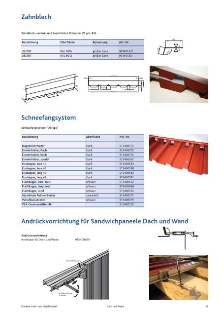 Lagerprogramm Dach und Wand - Klöckner Stahl