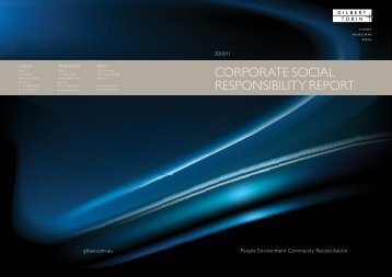 Corporate SoCial reSponSibility report - Gilbert + Tobin