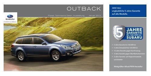 Technische Daten, Ausstattung und Preise des Subaru Outback