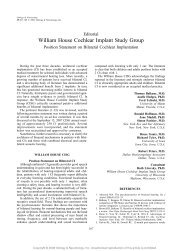William House Cochlear Implant Study Group - University of ...