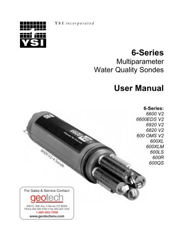 YSI 6-Series Manual - Geotech