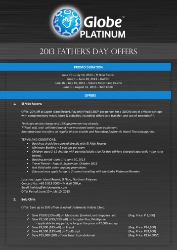 2013 FATHER'S DAY OFFERS - Globe