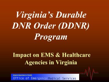 DDNR - Virginia Department of Health - Commonwealth of Virginia