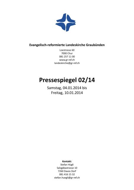 Pressespiegel 02 14 Vom 04 01 Bis 10 01 2014 Pdf Evangelisch