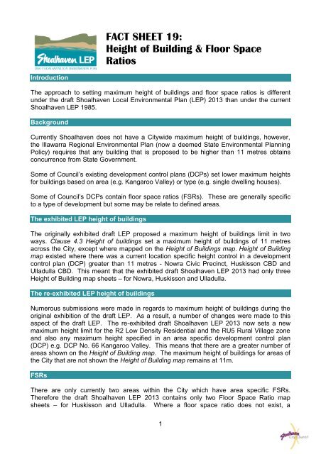 FACT SHEET 19: Height of Building & Floor Space Ratios - SLEP