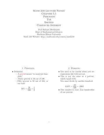 Math 210 Lecture Notes - Department of Mathematical Sciences ...