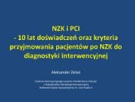 NZK i PCI - 10 lat doÅwiadczeÅ oraz kryteria przyjmowania ...