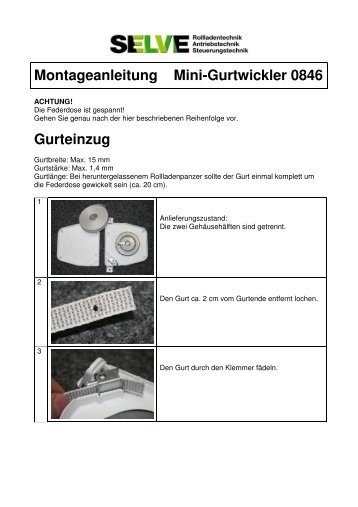 Montageanleitung Mini-Gurtwickler 0846 - Selve