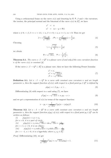 ON CURVES IN THE LIGHTLIKE CONE 1. Introduction Lorentzian ...