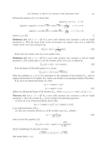 ON CURVES IN THE LIGHTLIKE CONE 1. Introduction Lorentzian ...