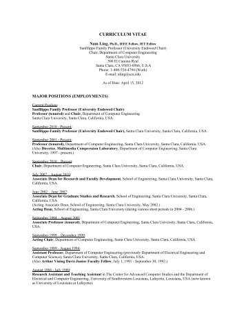 curriculum vitae - Computer Engineering - Santa Clara University