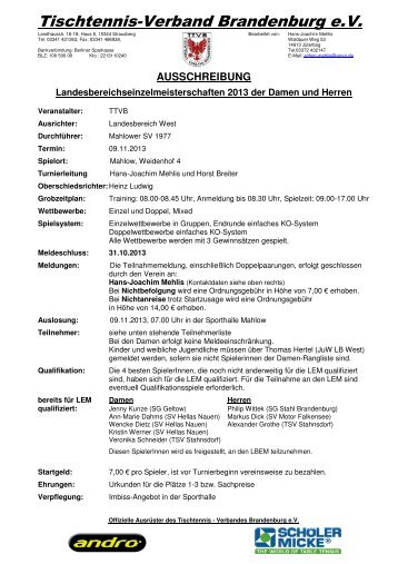Tischtennis-Verband Brandenburg e.V. - TTVB.de