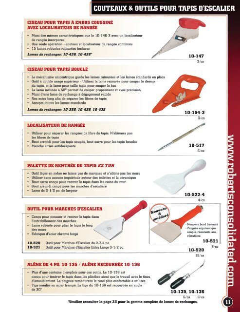 outils d'installation - Roberts Consolidated