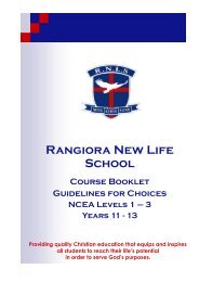 RNLS Yr11-13 Courses 2013.pdf - Rangiora New Life School ...