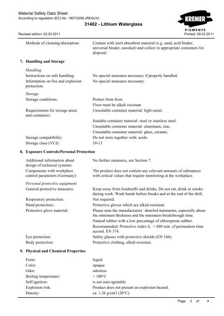 Material Safety Data Sheet - Kremer Pigmente