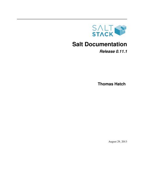 Salt Documentation - Read the Docs