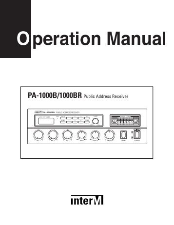 PA-1000B/1000BR Public Address Receiver - Inter-M