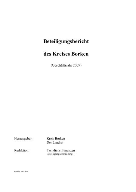 Beteiligungsbericht des Kreises Borken - Kreis Borken