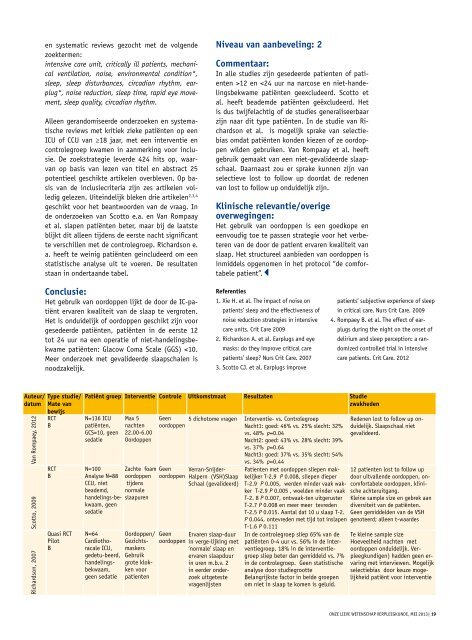 Onze Lieve Wetenschap Verpleegkunde mei 2013 - Olvg