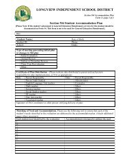 Section 504 Student Accomodation Plan - Longview Independent ...