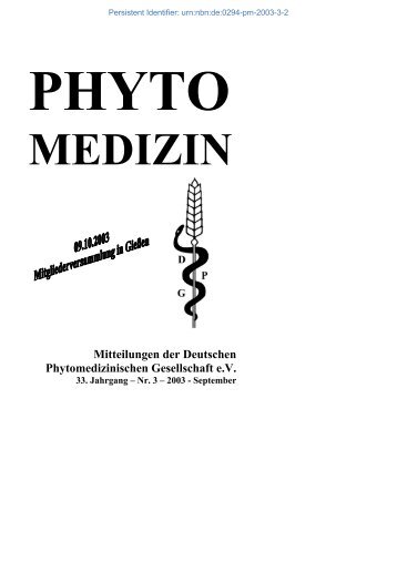 PHYTO MEDIZIN Mitteilungen der Deutschen ... - Die DPG