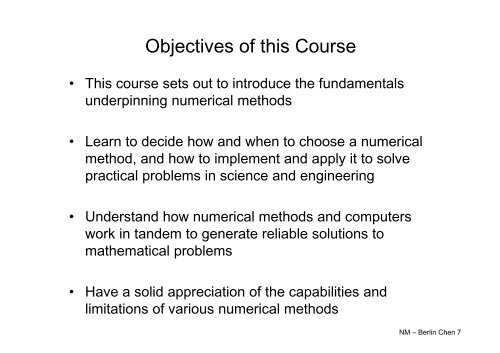 Numerical Methods - Berlin Chen